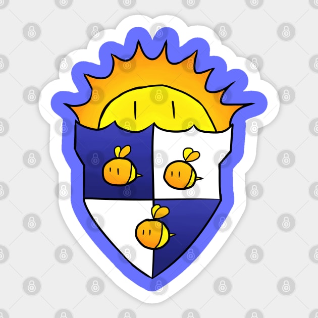 Cute Coat of Arms - Sun and Bees Sticker by JonGrin